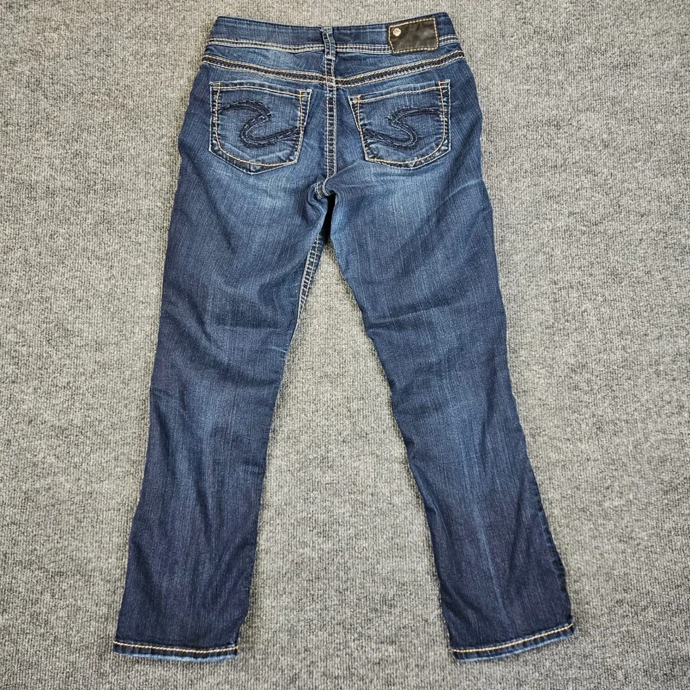 Silver Suki Capri Jeans Women's 26 Dark Wash Denim‎ Stretch Mid Rise Cropped